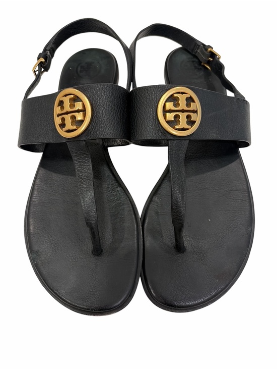 Tory Burch Shoes - Tory Burch Black Leather Thong Sandals 8.5